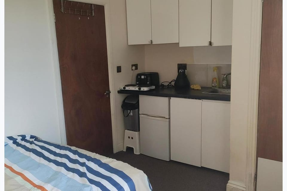 Kitchen or kitchenette, oven