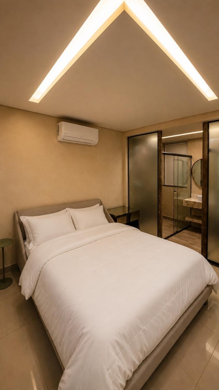 Bed, Photo of the whole room, Bedroom, air conditioner