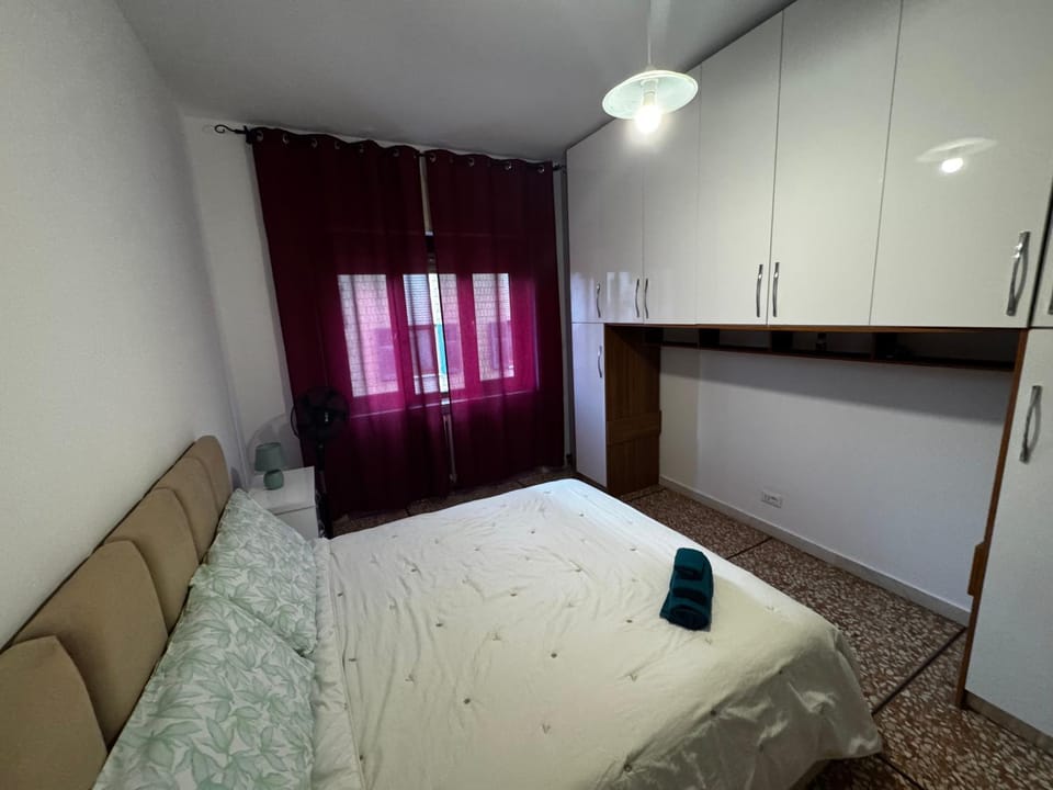 Bed, Photo of the whole room, Bedroom, towels, wardrobe