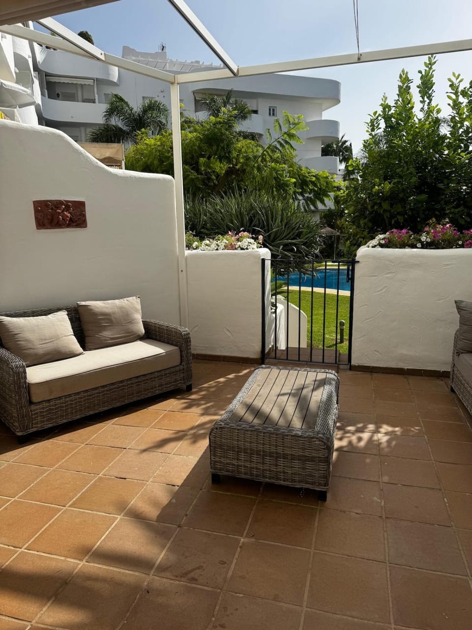 Patio, Garden, View (from property/room), Seating area, Garden view, Pool view