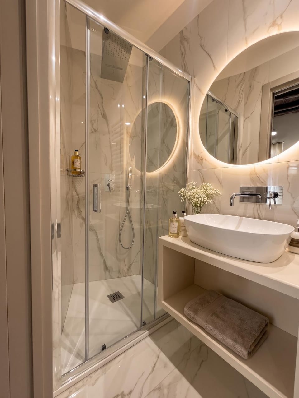 Shower, Bathroom, Bath, towels