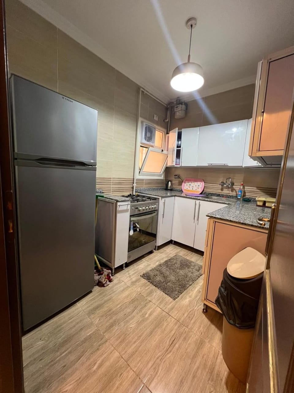 Kitchen or kitchenette, oven, stove