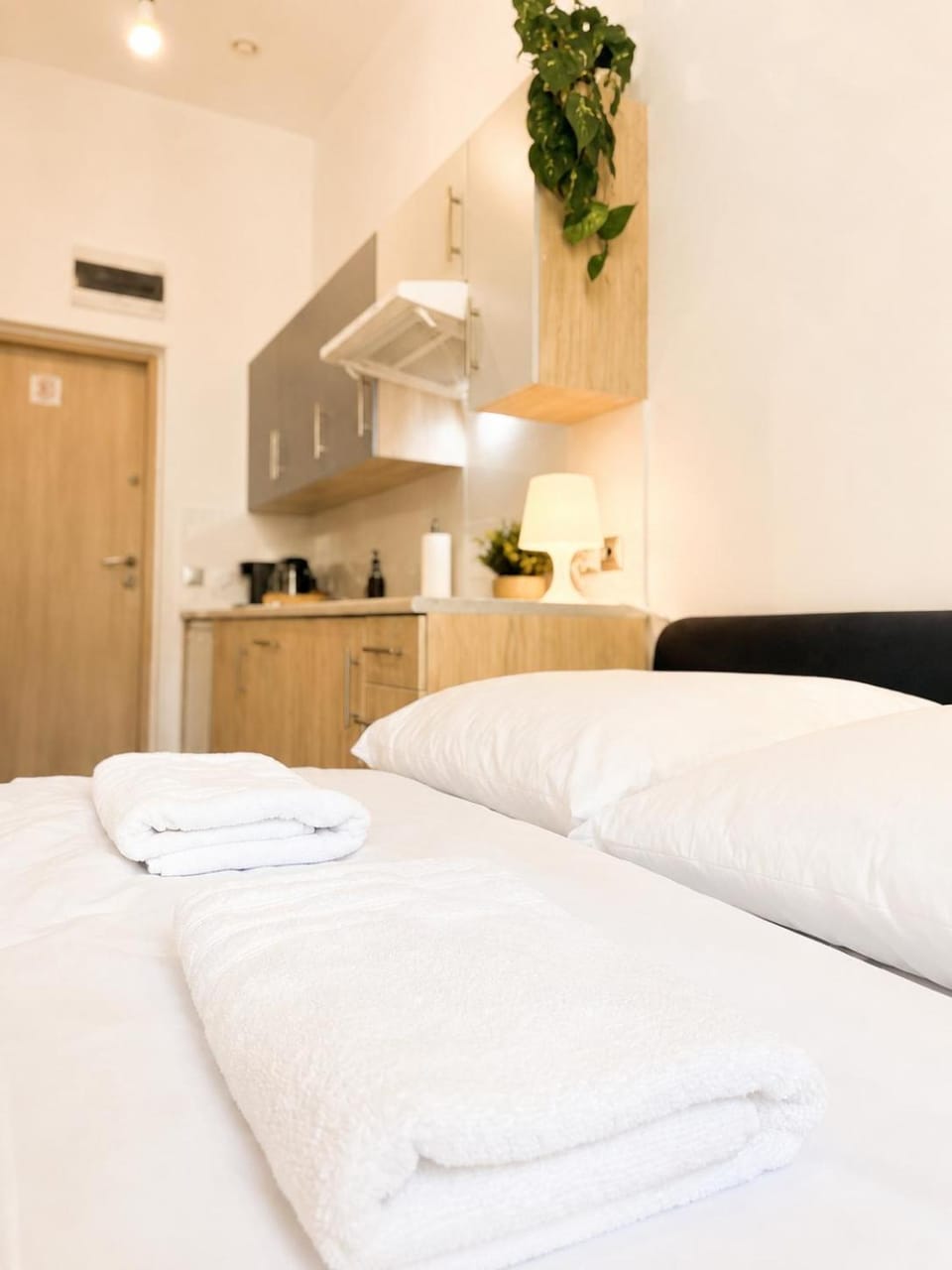 Bed, Kitchen or kitchenette, Photo of the whole room, Bedroom, towels