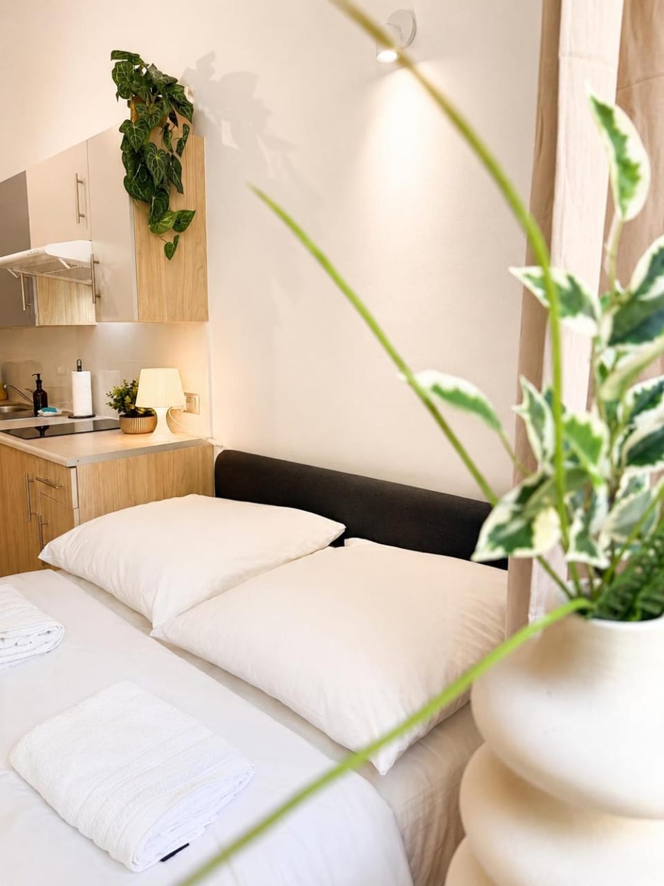 Bed, Kitchen or kitchenette, Photo of the whole room, Bedroom