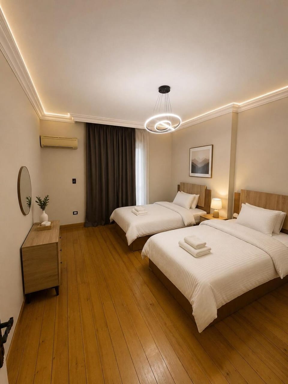 Bed, Photo of the whole room, Bedroom, air conditioner