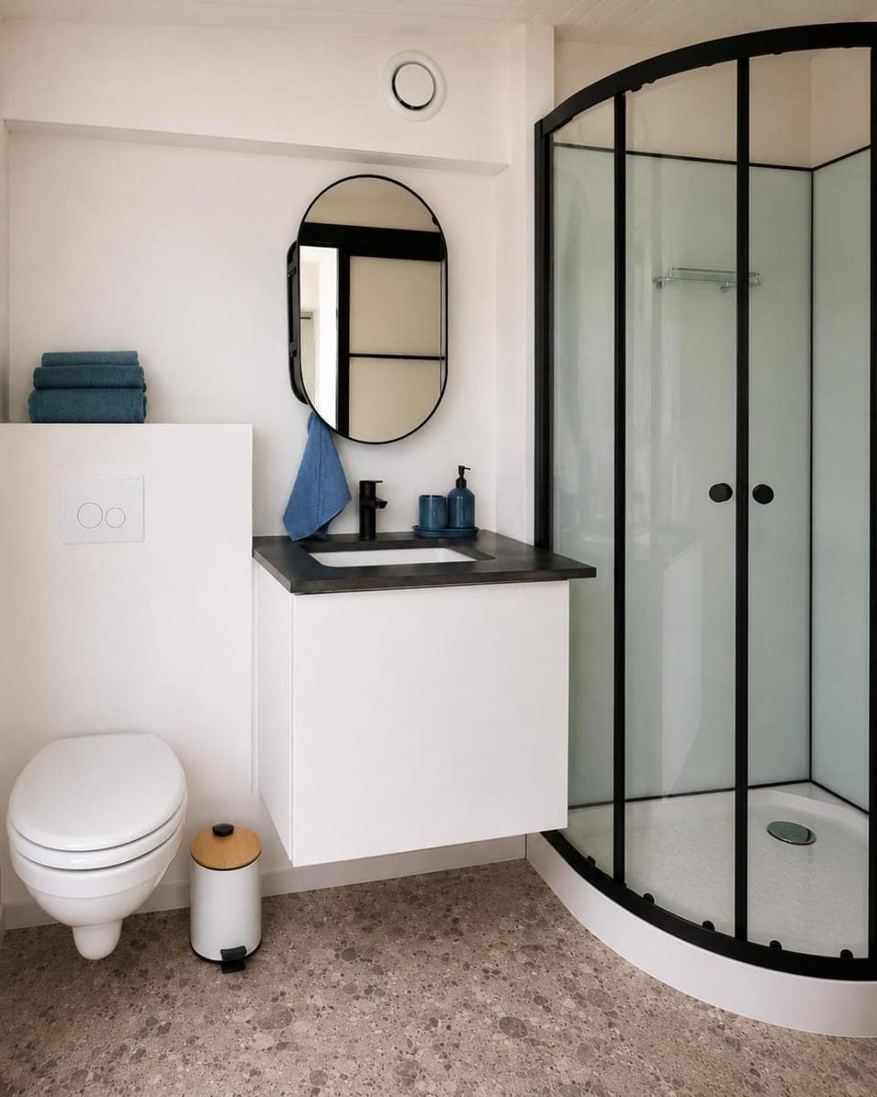 Shower, Toilet, Bathroom, towels