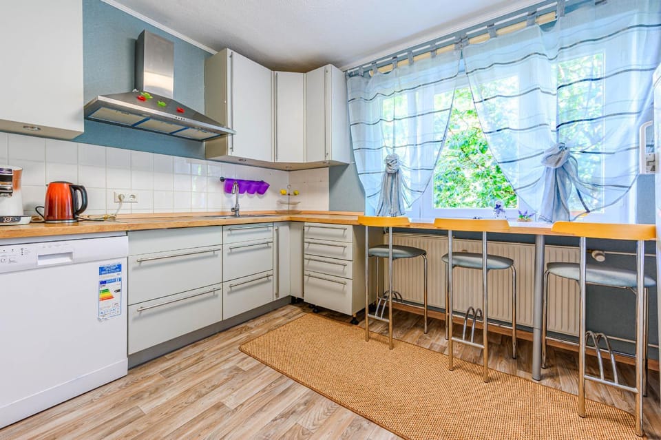 Kitchen or kitchenette, dishwasher, oven, stove