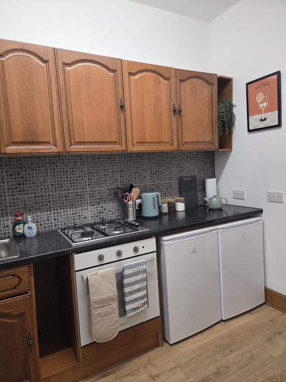 Kitchen or kitchenette, oven, stove