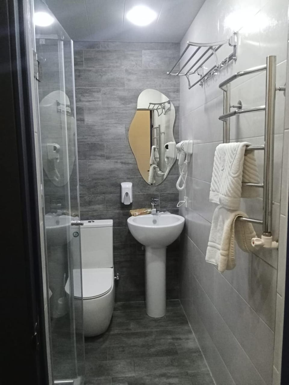 Shower, bidet, towels