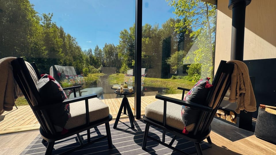 Living room, Seating area, Garden view