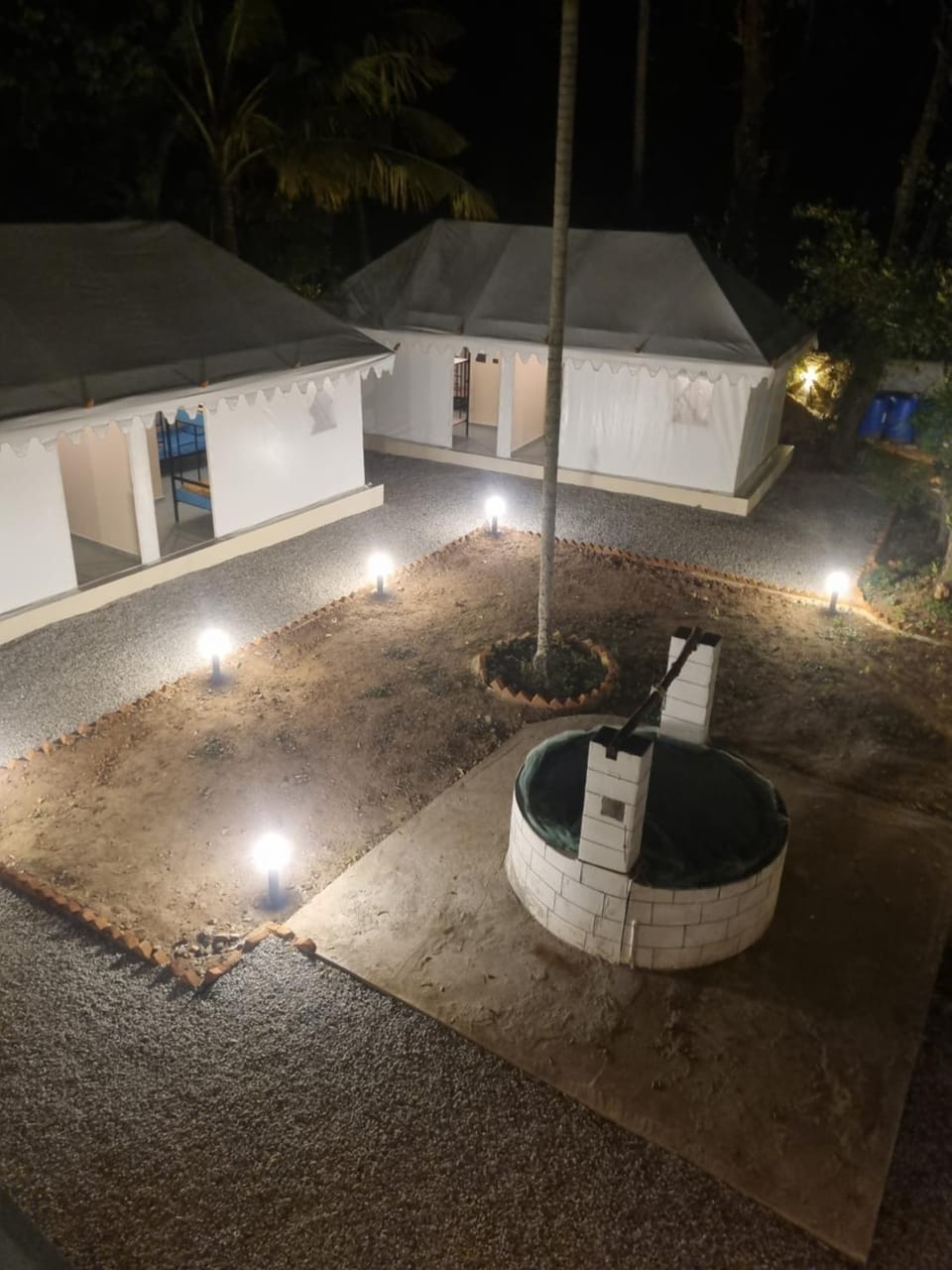 Property building, Night, Garden, Garden