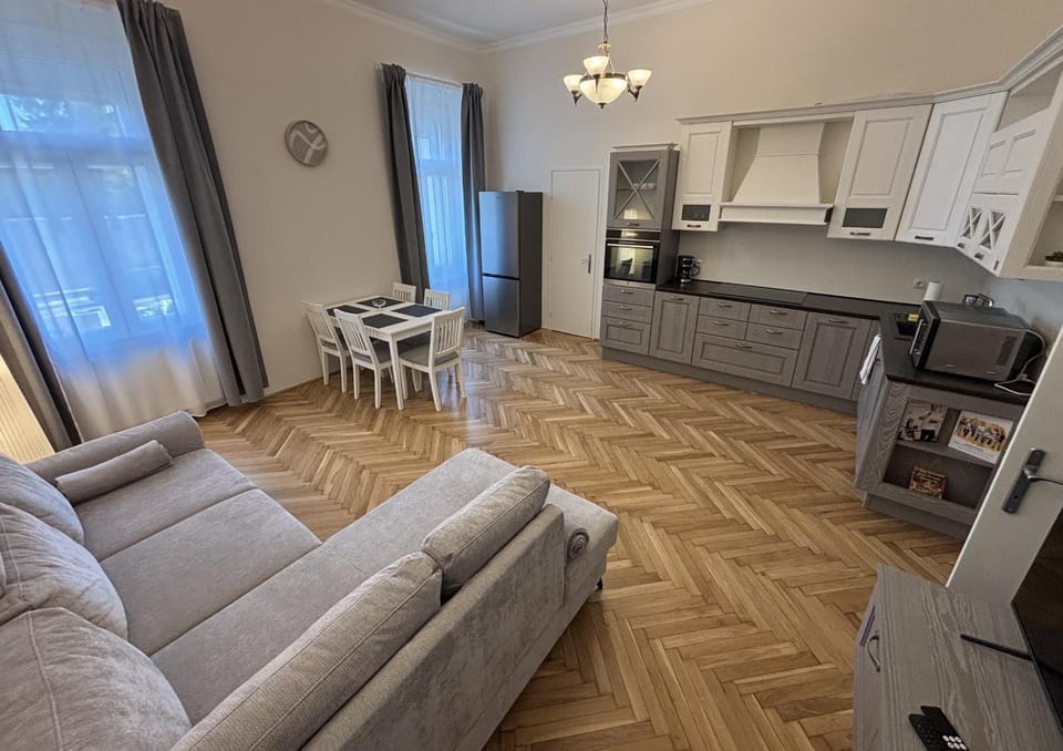 Kitchen or kitchenette, Living room, Seating area, Dining area, oven, stove