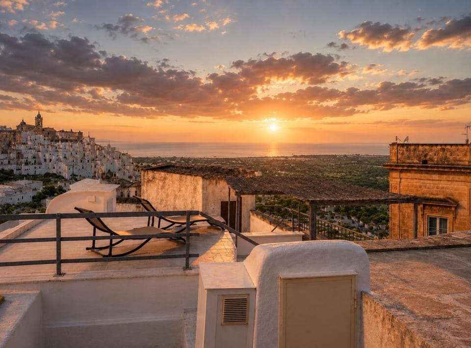Natural landscape, View (from property/room), Balcony/Terrace, Sea view, Sunset