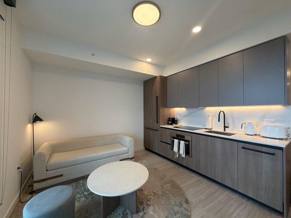 Living room, kitchen