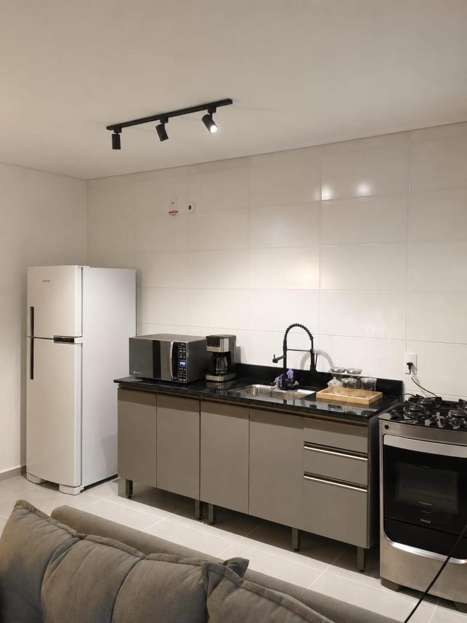 Kitchen or kitchenette, oven, stove