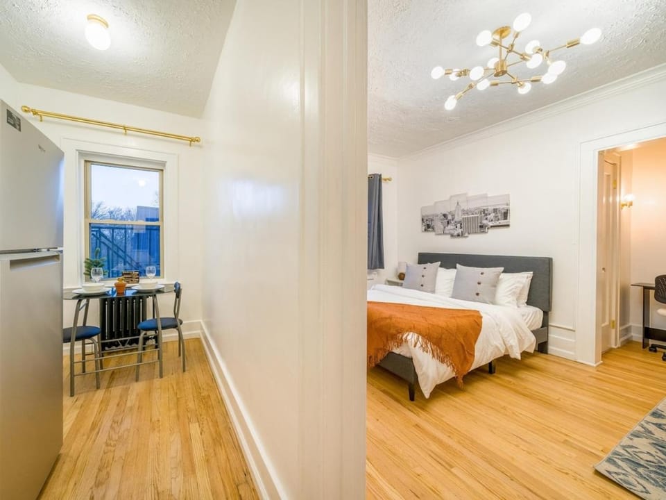 High Falls Studio TV Kitchen Downtown Rochester Apartment in Brighton