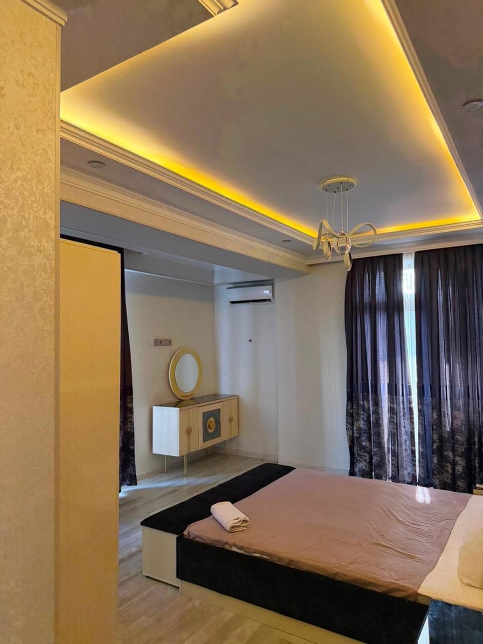 Bed, air conditioner