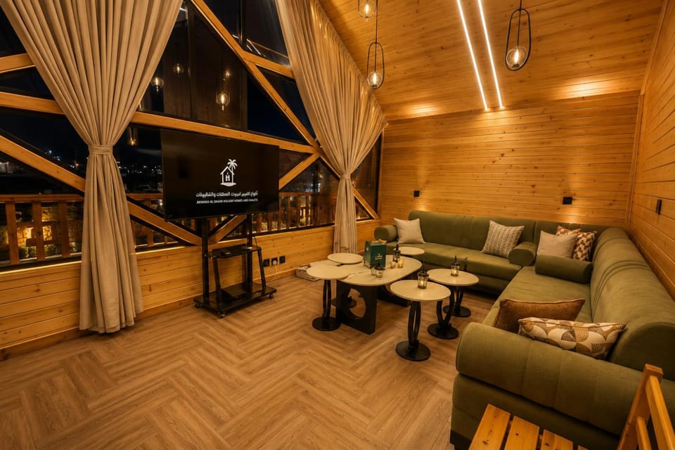 Night, Living room, Seating area