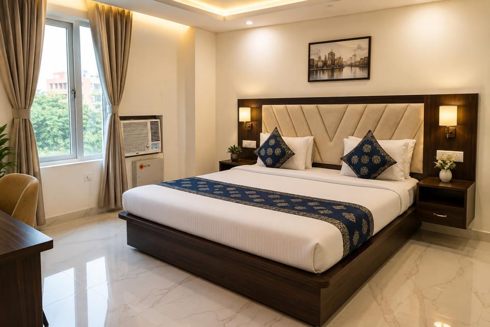 Bed, Photo of the whole room, Bedroom, air conditioner