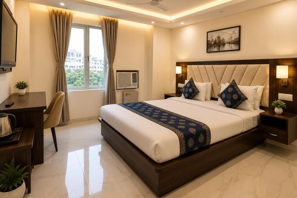 Bed, TV and multimedia, Photo of the whole room, Seating area, Bedroom