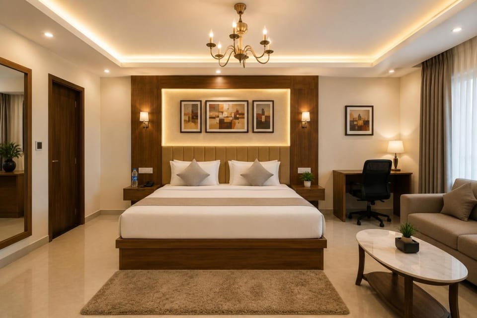 Bed, Photo of the whole room, Seating area, Bedroom