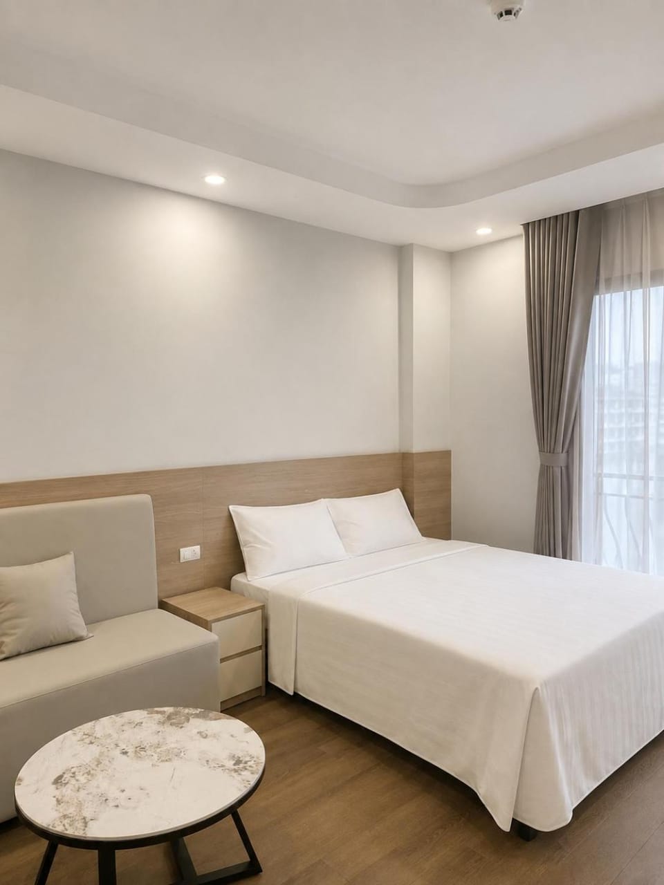 Bed, Living room, Photo of the whole room, Seating area, Bedroom
