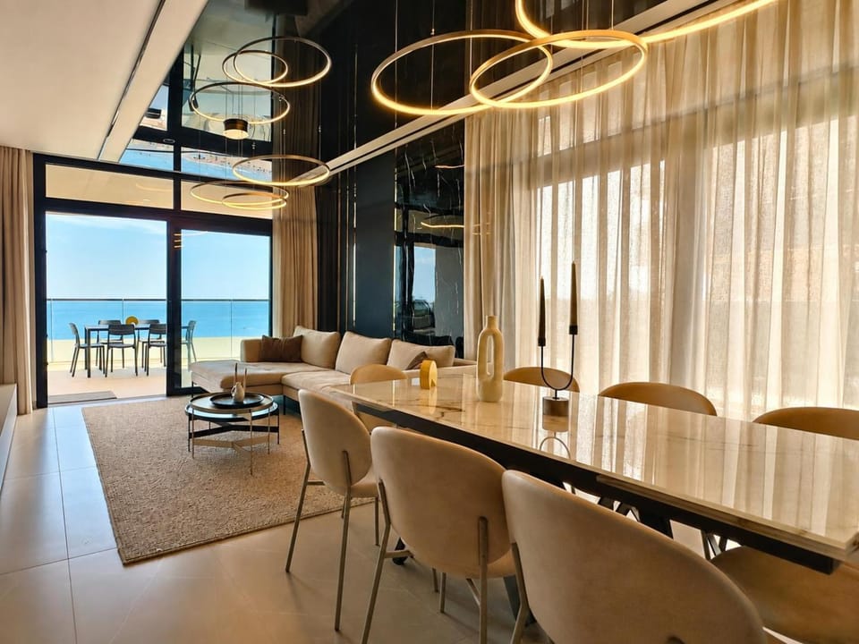 Living room, Seating area, Dining area, Sea view
