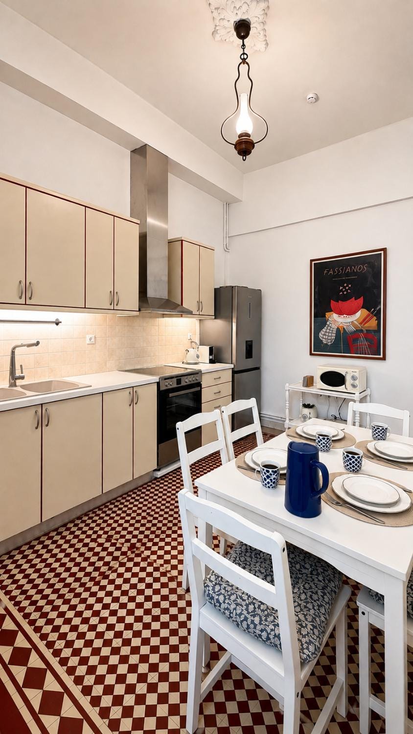Kitchen or kitchenette, Dining area, stove