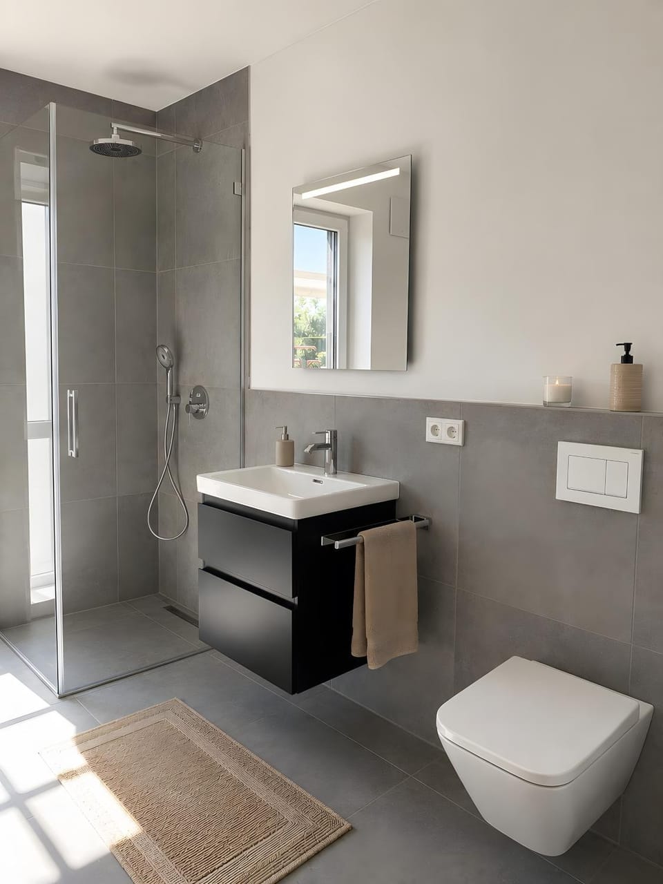 Bathroom, Living room