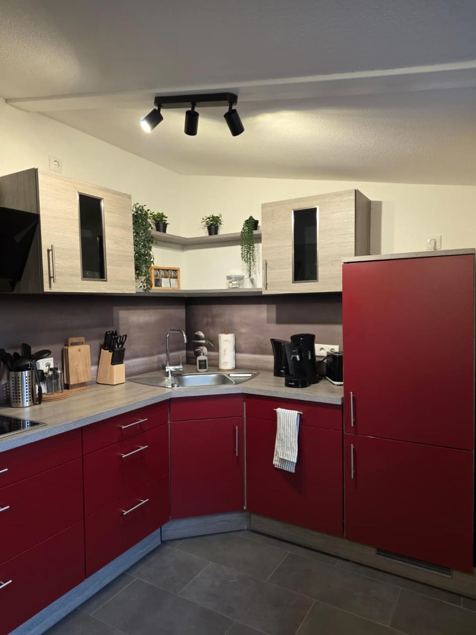 Kitchen or kitchenette, oven, stove, toaster