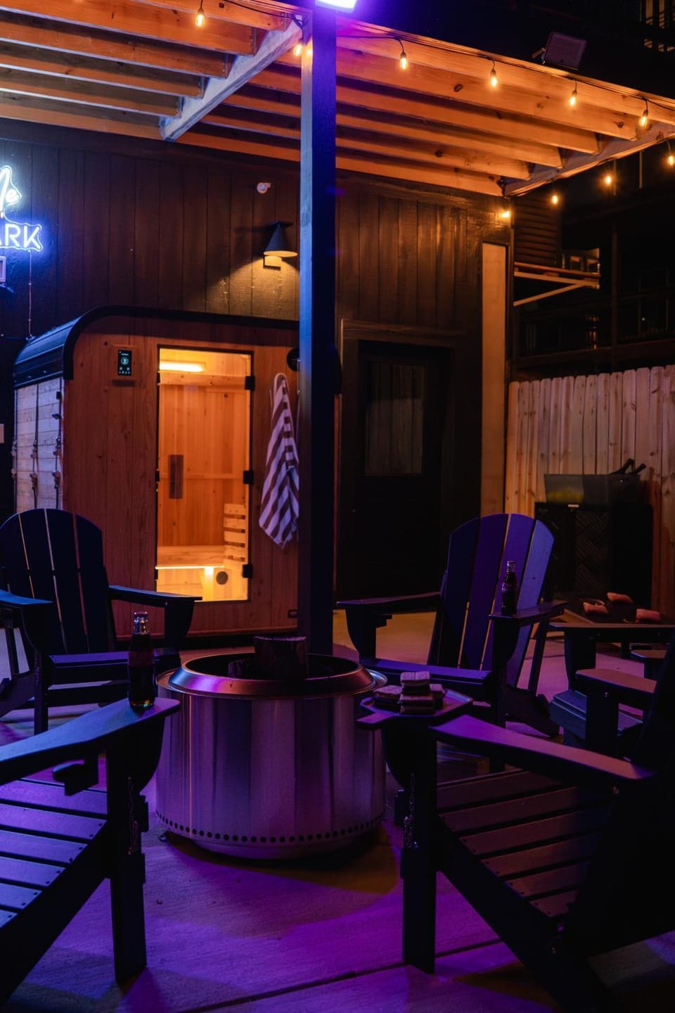 Patio, Night, Sauna