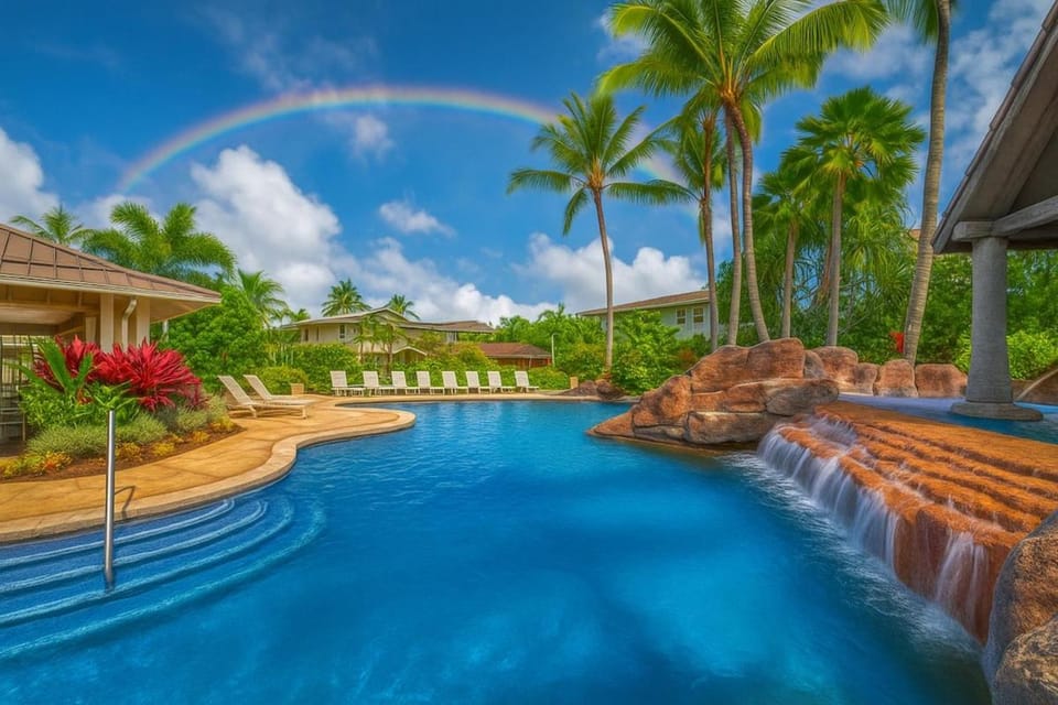 Luxury Island Townhouse w Pool & AC House in Princeville