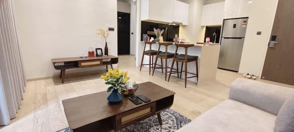 Kitchen or kitchenette, Living room, Seating area, Dining area, minibar, oven