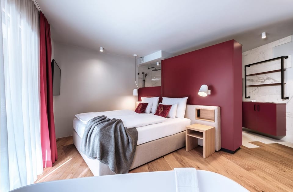 Bed, Bathroom, Bedroom