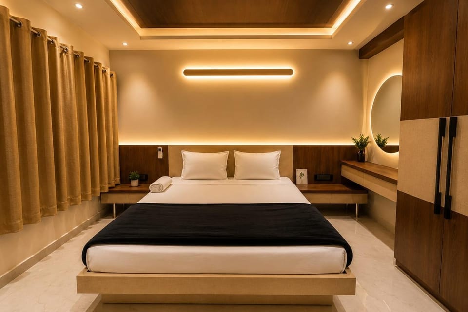 Bedroom, wardrobe, air conditioner