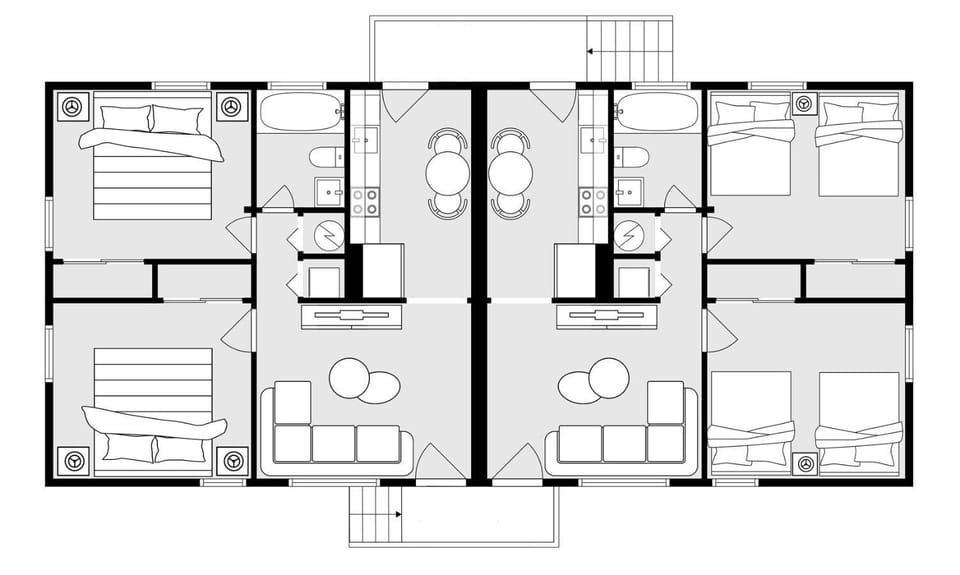 Central Duo Suites B & C- GroupsParkingKing Beds Apartment in Birmingham