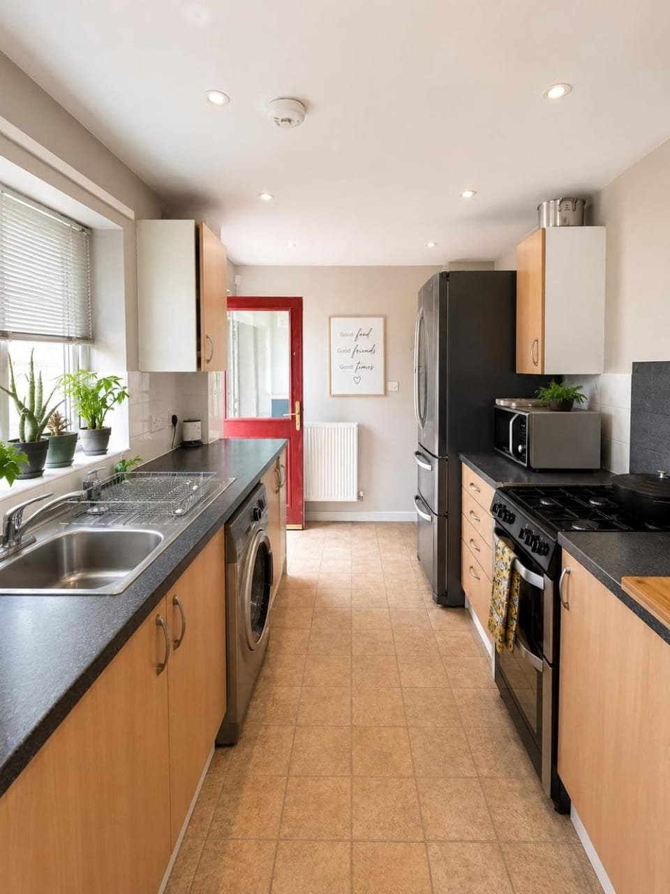 Kitchen or kitchenette, oven, stove, toaster