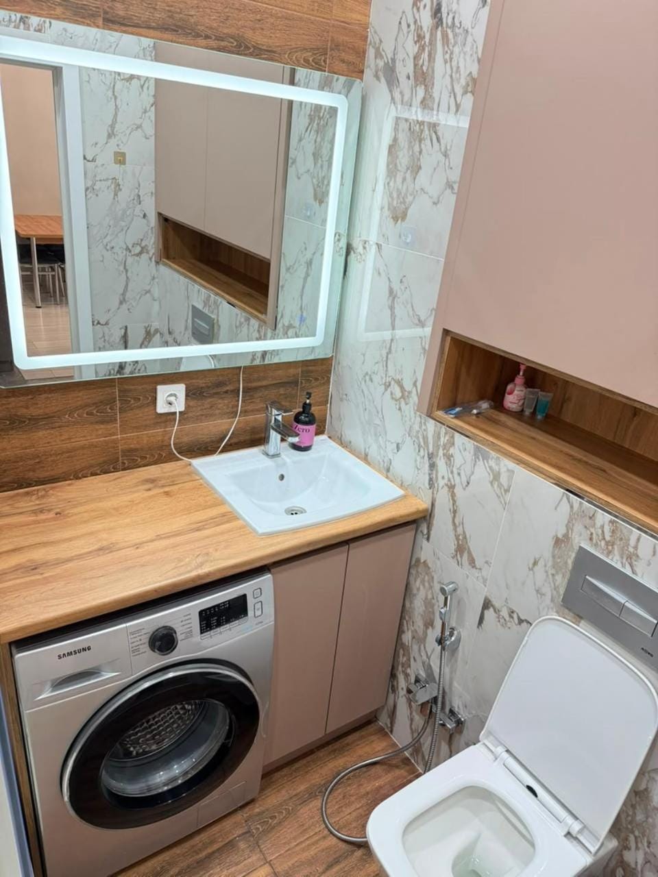 Toilet, washing machine