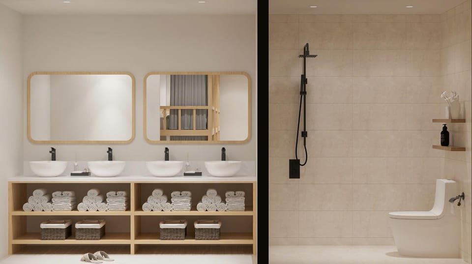 Shower, Bathroom, towels