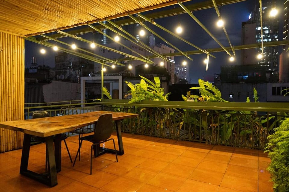 Patio, Night, Garden, Garden view