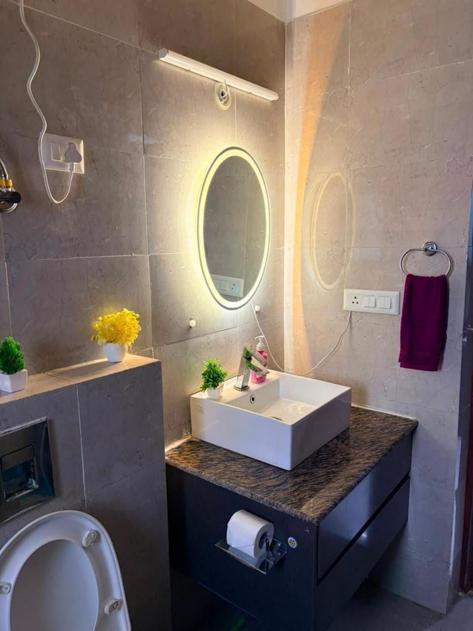 Bathroom, towels