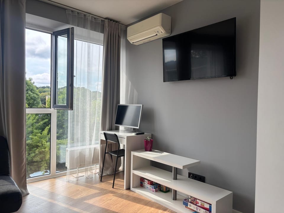Living room, Seating area, air conditioner