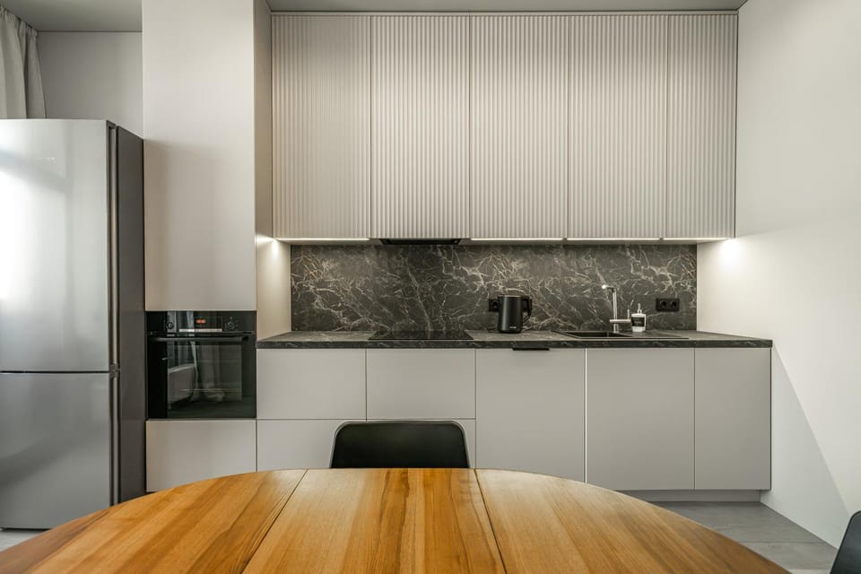 Kitchen or kitchenette, oven, stove