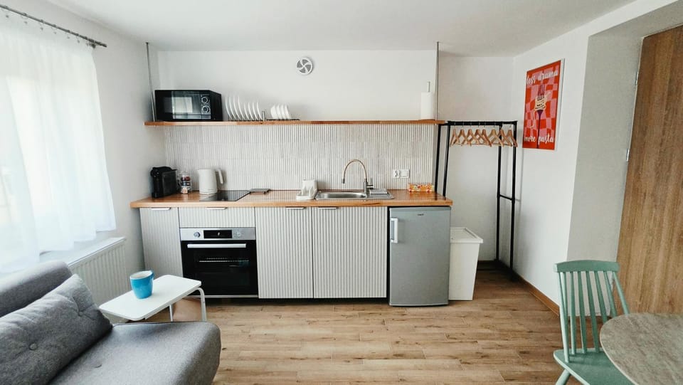 Kitchen or kitchenette, Living room, Seating area