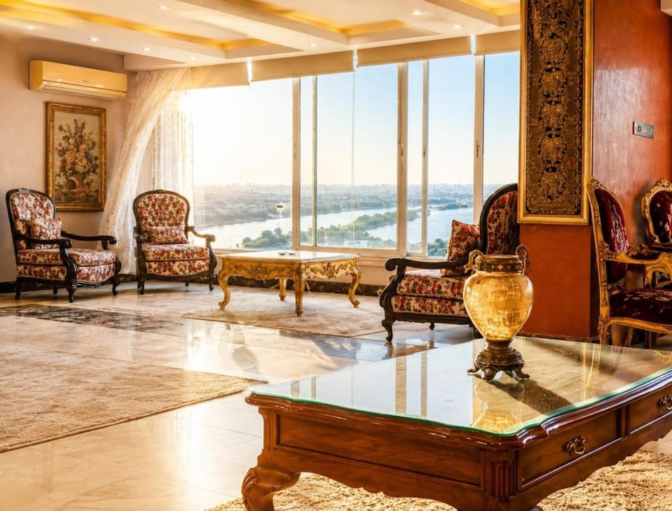 Nile Front 3BR Maadi Balcony & Stunning Views Jacuzzi in Select Units Apartment in Cairo Governorate