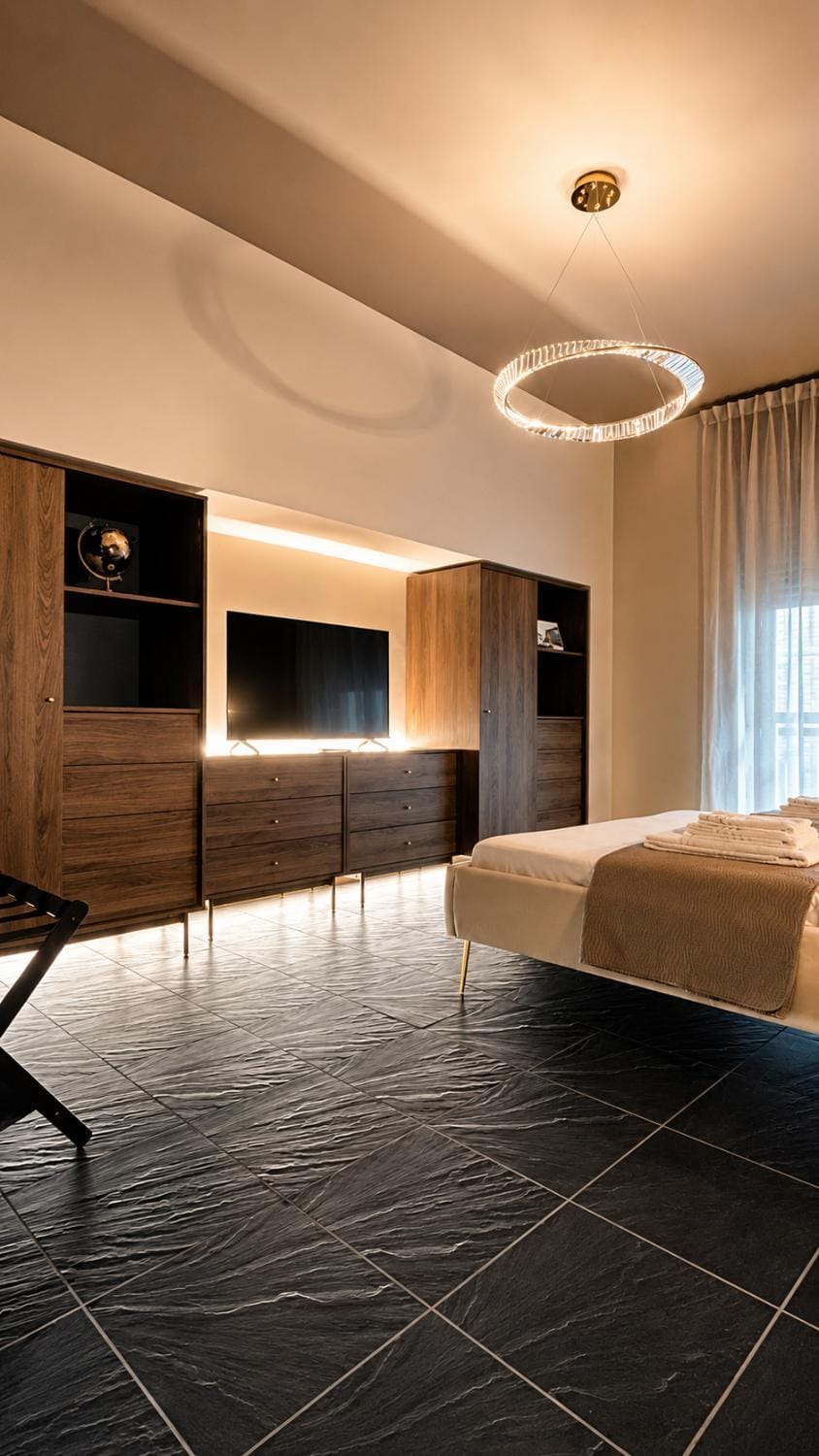 Bed, TV and multimedia, Evening entertainment, Bedroom