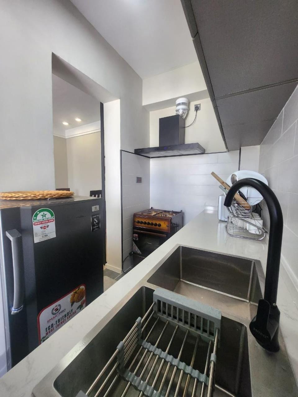 Kitchen or kitchenette, oven, stove