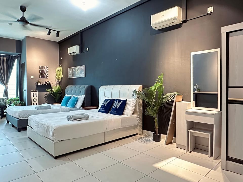 Bed, Bedroom, air conditioner