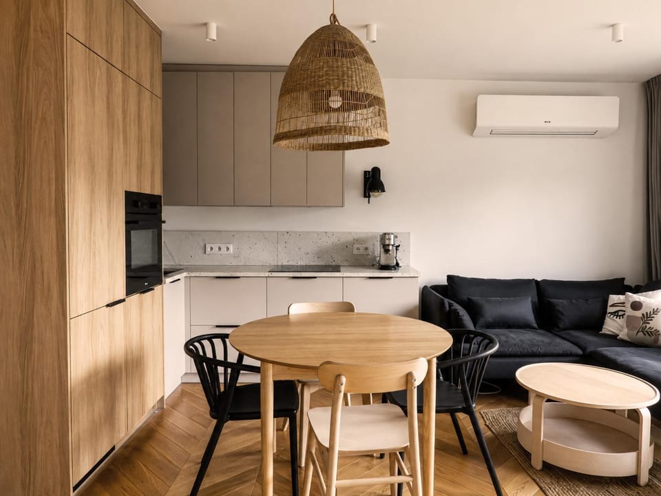 Kitchen or kitchenette, Living room, Dining area