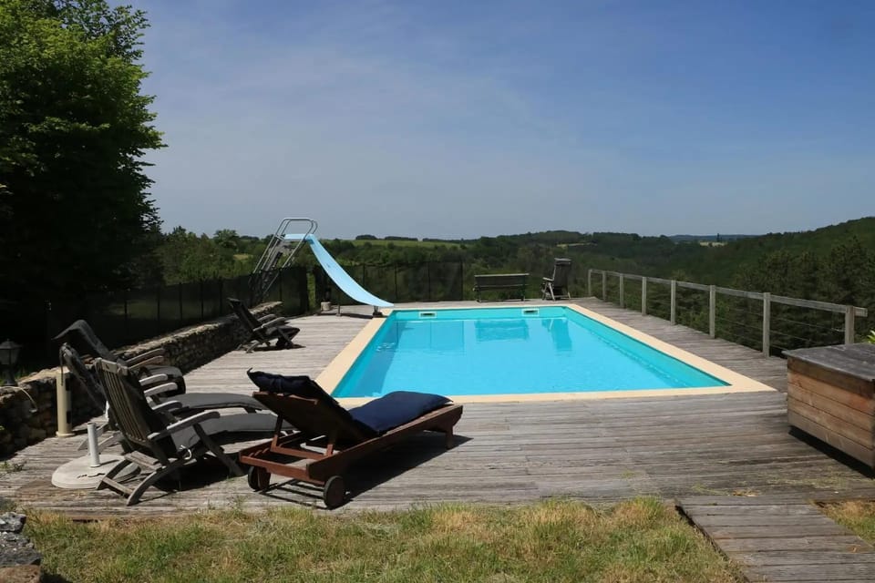 Property building, Living room, Swimming pool